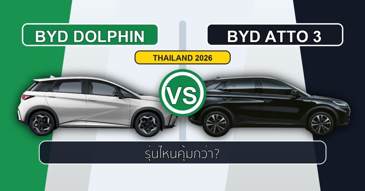 BYD Dolphin vs Atto 3 2026 เปรียบเทียบ: รุ่นไหนเหมาะกับคุณ? (ราคา สเปก ค่าใช้จ่าย)