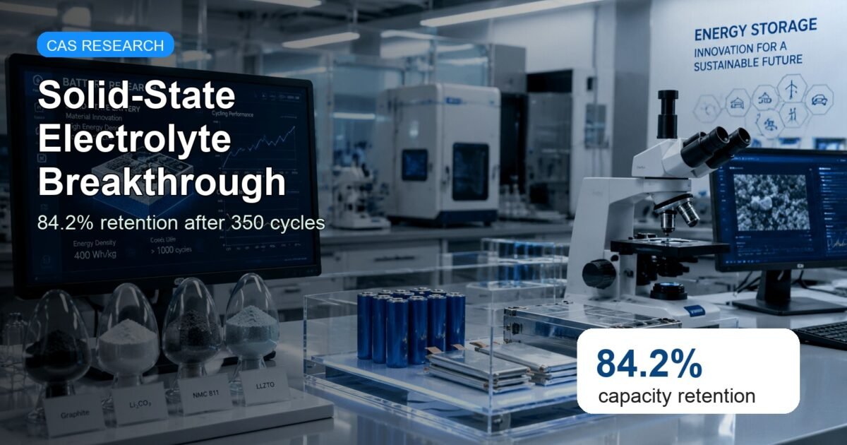 Chinese Academy of Sciences Solid-State Electrolyte Hits 84.2% Retention After 350 Cycles