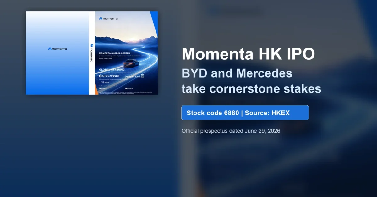 Momenta HK IPO: BYD and Mercedes Take Cornerstone Stakes
