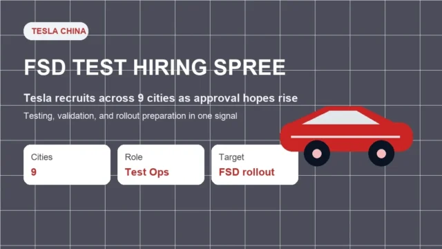 Tesla Steps Up FSD Hiring Across 9 China Cities
