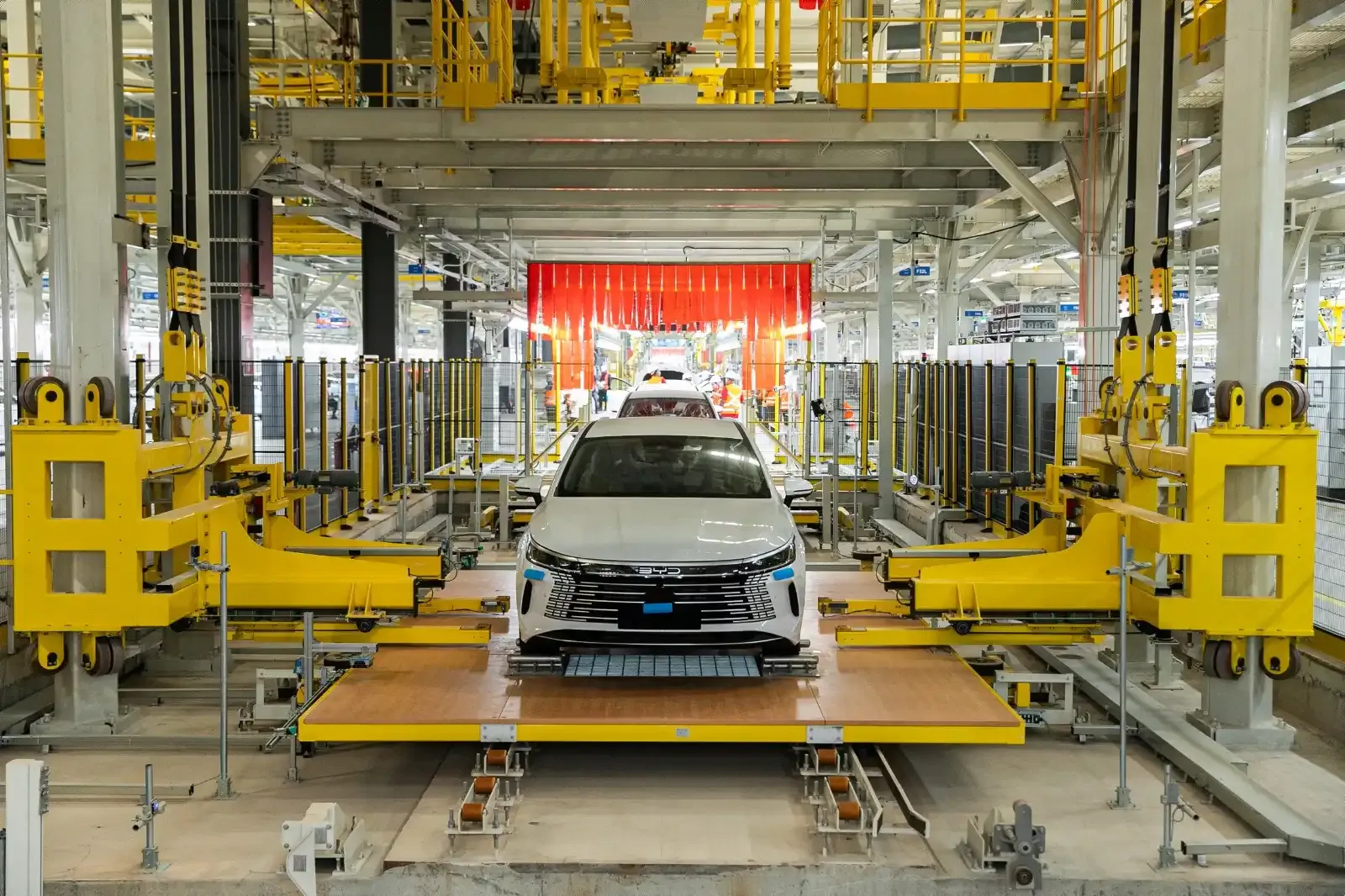 Vehicles on the production line at BYD's Camaçari factory in Brazil