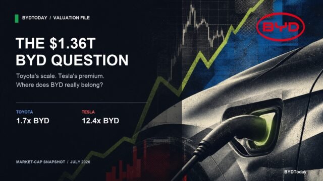 BYD Between Toyota and Tesla: What Its Valuation Gap Really Says
