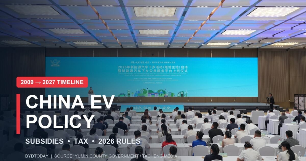 China EV Policy Timeline: Subsidies, Tax, Dual Credits and 2026 Rules