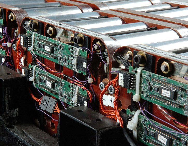 Lithium-ion battery modules and control electronics used in battery recycling research