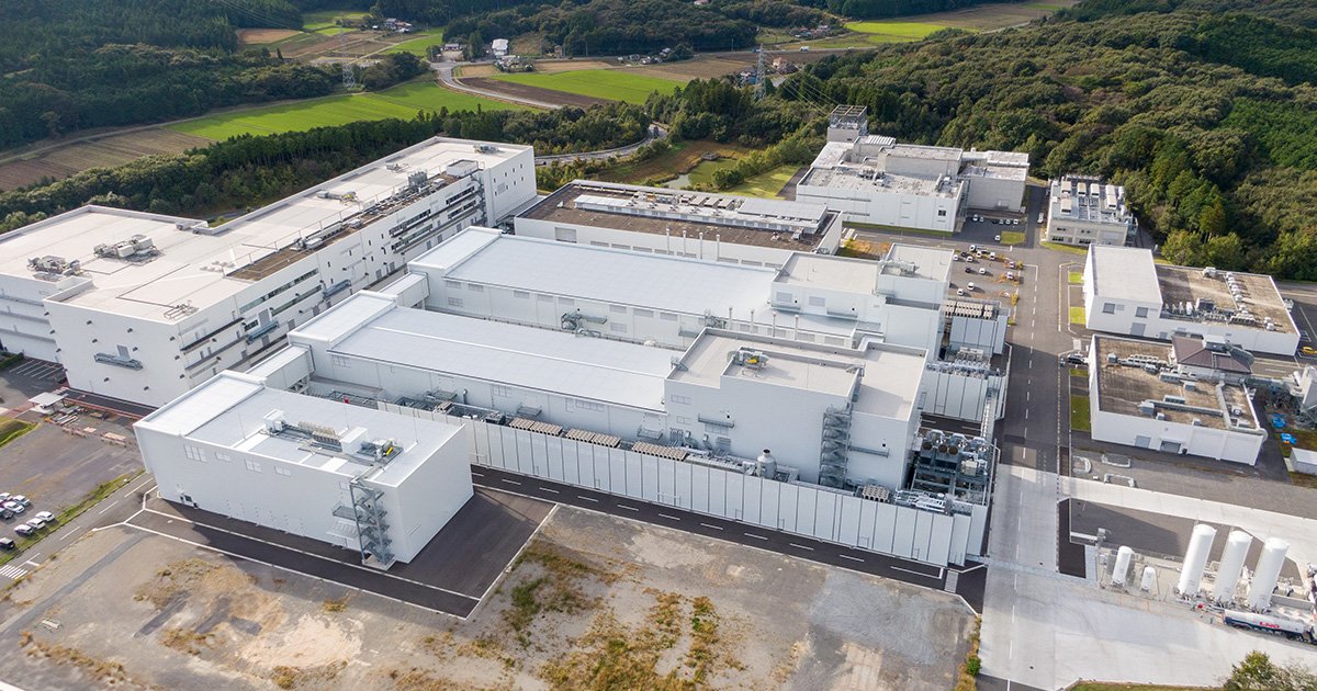 Aerial view of Honda's all-solid-state battery demonstration production line in Sakura, Japan