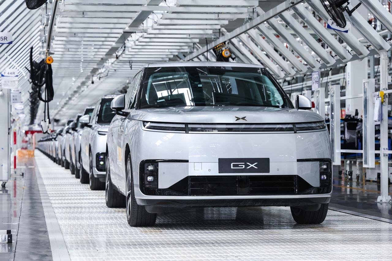 XPeng GX robotaxi production line in Guangzhou in May 2026