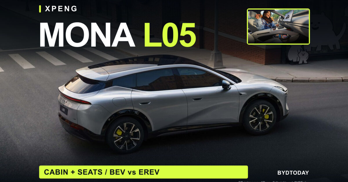 XPeng MONA L05 Launch: Cabin, Seats and BEV vs EREV