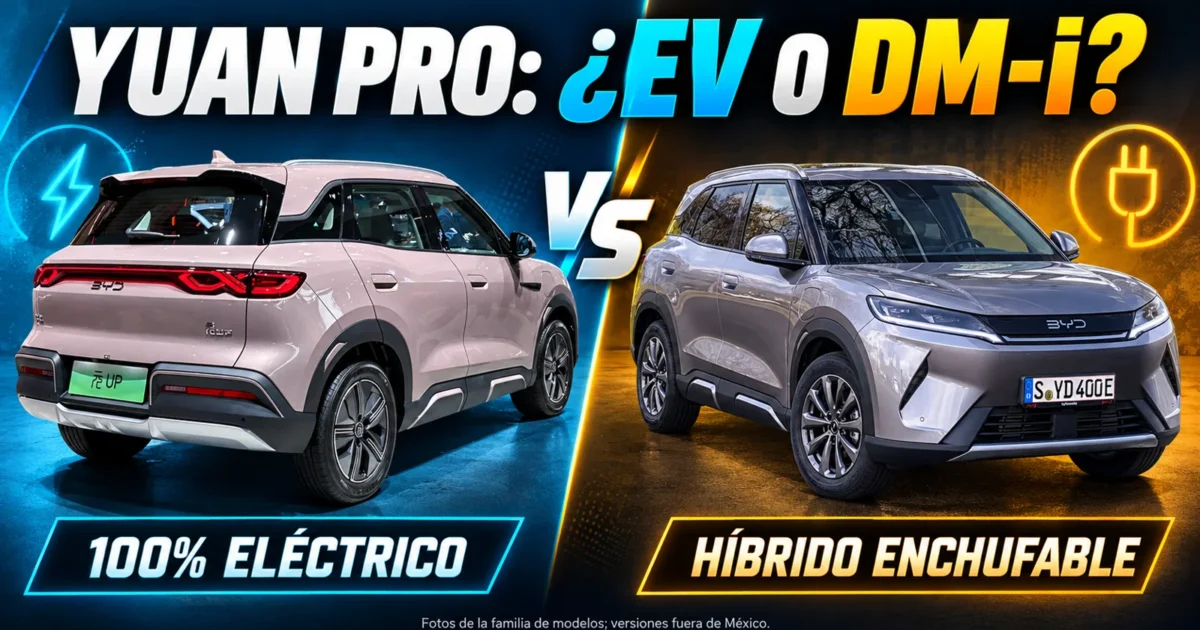 BYD Yuan Pro EV o DM-i en México: cuál conviene sin carga en casa